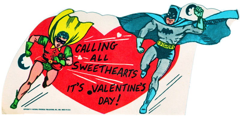 Illustration for article titled 1960s Batman Valentine’s Day Cards Are Weirdly Awesome
